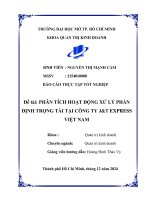 Phân tích hoạt Động xử lý phán Định trọng tài tại công ty j&t express việt nam