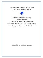 Phân tích tình hình kinh doanh của trung tâm luyện thi hồ thành