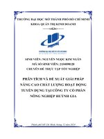 Phân tích và Đề xuất giải pháp nâng cao chất lượng hoạt Động tuyển dụng tại công ty cổ phần nông nghiệp huỳnh gia