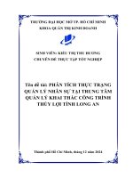 Phân tích thực trạng quản lý nhân sự tại trung tâm quản lý khai thác công trình thủy lợi tỉnh long an