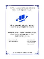 Phân tích thực trạng tuyển sinh tại công ty cổ phần Đầu tư và phát triển minh long 21