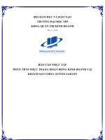 Phân tích thực trạng hoạt Động kinh doanh tại khách sạn chill suites saigon