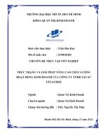 Thực trạng và giải pháp nâng cao chất lượng hoạt Động kinh doanh của công ty tnhh gia sư eteacher