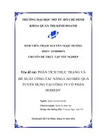 Phân tích thực trạng và Đề xuất công tác nâng cao hiệu quả tuyển dụng tại công ty cổ phần homedy