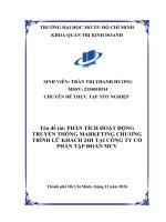Phân tích hoạt Động truyền thông marketing chương trình lữ khách 24h tại công ty cổ phần tập Đoàn mcv