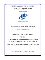 Cải tiến chương trình Đào tạo và phát triển nhân viên tại trung tâm Ứng dụng tiến bộ khoa học và công nghệ   saigon innovation hub