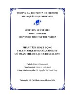 Phân tích hoạt Động tele marketing của công ty cổ phần thẻ du lịch crystal bay