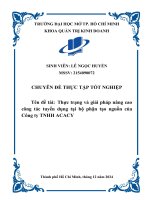 Thực trạng và giải pháp nâng cao công tác tuyển dụng tại bộ phận tạo nguồn của công ty tnhh acacy