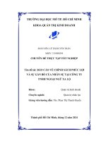 Báo cáo về chính sách phúc lợi và sự gắn bó của nhân sự tại công ty tnhh ngoại ngữ xa lộ