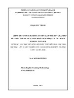 Sử dụng việc Đọc mở rộng Để phát triển kĩ năng Đọc cho học sinh lớp 10 một nghiên cứu hành Động tại một trường cấp 3 tại hà nội