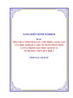 Skkn phát huy tính tích cực, chủ Động, sáng tạo của học sinh qua việc sử dụng phần mềm canva trong dạy học lịch sử 11 Ở trường thpt quỳ hợp 3