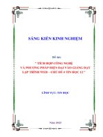 Skkn tích hợp công nghệ và phương pháp hiện Đại vào giảng dạy lập trình web – chủ Đề 4 tin học 12