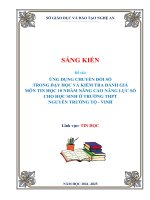 Skkn Ứng dụng chuyển Đổi số trong dạy học và kiểm tra Đánh giá môn tin học 10 nhằm nâng cao năng lực số cho học sinh Ở trường thpt nguyễn trường tộ   vinh