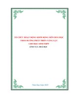 Skkn tổ chức hoạt Động khởi Động môn hoá học theo hướng phát triển năng lực cho học sinh thpt
