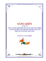 Skkn tăng cường phối hợp giữa giáo viên chủ nhiệm và ban Đại diện cha mẹ học sinh Để nâng cao hiệu quả giáo dục học sinh