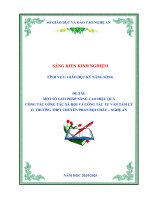 Skkn một số giải pháp nâng cao hiệu quả công tác công tác xã hội và công tác tư vấn tâm lý Ở trường thpt chuyên phan bội châu – nghệ an
