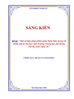 Skkn một số biện pháp nhằm giảm thiểu hiện tượng rối nhiễu tâm lý cho học sinh trường trung học phổ thông tân kỳ, tỉnh nghệ an