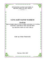 Skkn một số biện pháp tăng cường giáo dục tư tưởng, Đạo Đức cho Đoàn viên thanh niên tại trường thpt lê viết thuật