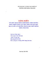 Skkn tổ chức hoạt Động khởi Động theo hướng phát triển năng lực học sinh vào dạy học Địa lí lớp 11 Ở trường trung học phổ thông Đặng thai mai