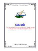 Skkn một số giải pháp giáo dục Ý thức bảo vệ môi trường cho học sinh Ở trường thpt quỳnh lưu 4
