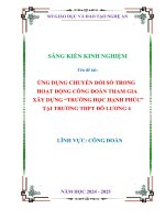 Skkn Ứng dụng chuyến Đối số trong hoạt Động công Đoàn tham gia xây dựng trường học hạnh phúc tại trường thpt Đô lương 4