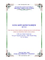Skkn Ứng dụng công nghệ ai trong quản lí nề nếp học sinh tại trường thpt con cuông