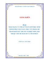 Skkn nhận dạng và thuật toán giúp học sinh chinh phục bài toán thực tế trong Đề tham khảo kỳ thi tốt nghiệp thpt 2025 thuộc chủ Đề hàm số và tích phân