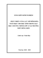 Skkn phát triển năng lực mô hình hóa toán học cho học sinh trong dạy học chương trình lớp 11 tại trường thpt Đông hiếu