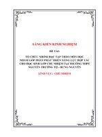 Skkn tổ chức nhóm học tập theo môn học nhằm góp phần phát triển năng lực hợp tác cho học sinh lớp chủ nhiệm tại trƣờng thpt nguyễn trƣờng tộ   hƣng nguyên
