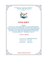 Skkn nâng cao Ý thức phục hồi và bảo tồn hệ sinh thái rừng ngập mặn ven biển khu vực diễn châu thông qua xây dựng và tổ chức hoạt Động trải nghiệm trong dạy học bài 33 sinh thái học phục hồi và bảo tồn Đa dạng sinh vật