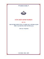 Skkn một số biện pháp nâng cao hiệu quả lớp học hạnh phúc tại trường thpt mường quạ