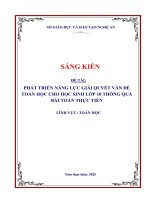 Skkn phát triển năng lực giải quyết vấn Đề toán học cho học sinh lớp 10 thông qua bài toán thực tiễn