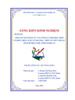 Skkn một số giải pháp tư vấn tâm lý cho học sinh có biểu hiện Ái kỷ Ở trường thpt lê viết thuật thành phố vinh, tỉnh nghệ an