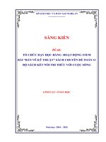 Skkn tổ chức dạy học bằng hoạt Động stem bài bản vẽ kỹ thuật sách chuyên Đề toán 11 bộ sách kết nối tri thức với cuộc sống
