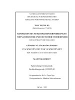 04055000041 lv komplimente und komplimenterwiderungen vietnamesischer und deutscher studierender = lời khen và cách Đáp lời khen của sinh viên việt nam và sinh viên Đức một nghiên cứu so sánh Đối chiếu