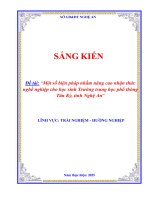 Skkn một số biện pháp nhằm nâng cao nhận thức nghề nghiệp cho học sinh trường trung học phổ thông tân kỳ, tỉnh nghệ an
