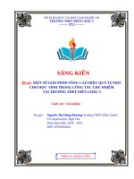 Skkn một số giải pháp nâng cao hiệu quả tự học cho học  sinh trong công tác chủ nhiệm tại trường thpt diễn châu 5