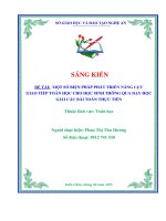 Skkn một số biện pháp phát triển năng lực giao tiếp toán học cho học sinh thông qua dạy học giải các bài toán thực tiễn