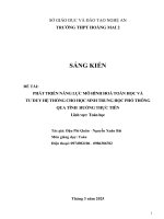 Skkn phát triển năng lực mô hình hoá toán học và tư duy hệ thống cho học sinh trung học phổ thông qua tình huống thực tiễn