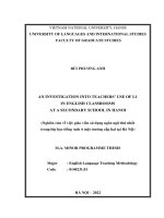 04051001877 nghiên cứu về việc giáo viên sử dụng ngôn ngữ thứ nhất trong lớp học tiếng anh Ở một trường cấp hai tại hà nội