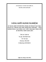 Skkn sử dụng một số phương pháp, kĩ thuật dạy học tích cực trong dạy học phần kết nối Đọc – viết nhằm nâng cao năng lực viết cho học sinh lớp 10 trường thpt kim liên