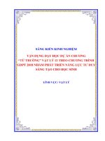 Skkn vận dụng dạy học dự Án chương từ trường vật lý 12 theo chương trình gdpt 2018 nhằm phát triển năng lực tư duy sáng tạo cho học sinh