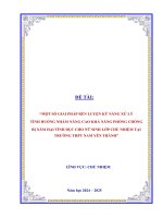 Skkn một số giải pháp rèn luyện kỹ năng xử lý tình huống nhằm nâng cao khả năng phòng chống bị xâm hại tình dục cho nữ sinh lớp chủ nhiệm tại trường thpt nam yên thành