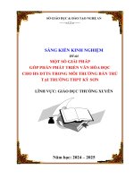 Skkn một số giải pháp góp phần phát triển văn hóa Đọc cho hs dtts trong môi trường bán trú tại trường thpt kỳ sơn
