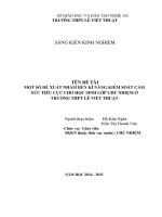 Skkn một số Đề xuất nhằm rèn kĩ năng kiểm soát cảm xúc tiêu cực cho học sinh lớp chủ nhiệm Ở trường thpt lê viết thuật
