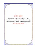 Skkn phát triển năng lực số và kỹ năng chuyển Đổi số cho học sinh lớp chủ nhiệm nhằm Đáp Ứng yêu cầu hội nhập toàn cầu
