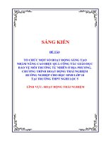 Skkn tổ chức một số hoạt Động sáng tạo nhằm nâng cao hiệu quả công tác giáo dục bảo vệ môi trường tự nhiên Ở Địa phương, chương trình hoạt Động trải nghiệm hướng nghiệp cho học sinh lớp 10 tại trường thpt nghi lộc 5