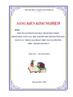 Skkn một số giải pháp giáo dục nhằm phát triển phẩm chất, năng lực học sinh Để trở thành công dân toàn cầu trong giai Đoạn hiện nay tại trường thpt thanh chương 3