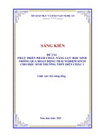 Skkn phát triển phẩm chất, năng lực học sinh thông qua hoạt Động trải nghiệm stem cho học sinh trường thpt diễn châu 2