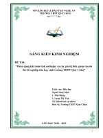 Skkn phân dạng bài toán tính enthalpy và các giá trị liên quan vào Ôn thi tốt nghiệp cho học sinh trường thpt quỳ châu
